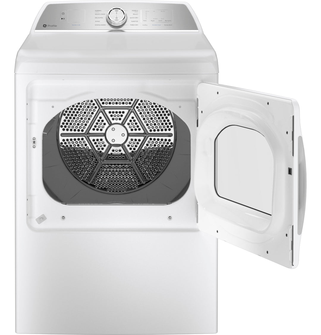 GE PROFILE™ 7.4 Cu. Pie. El secador eléctrico del tambor aluminizado capacidad de la aleación con esteriliza el ciclo y el sensor se secan