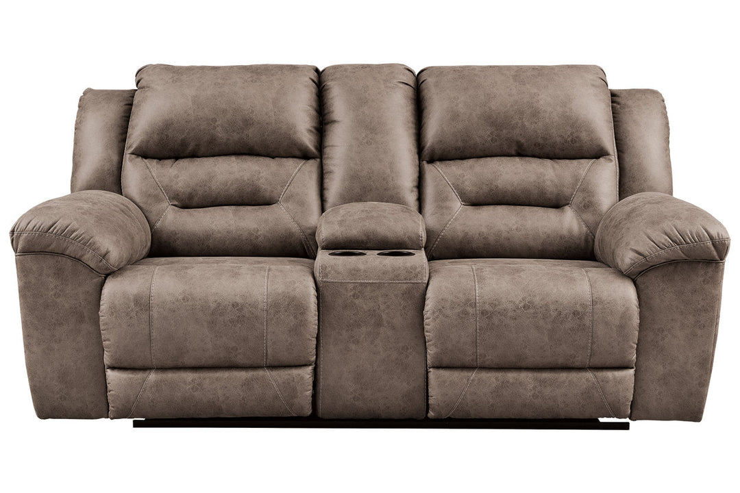 Stoneland Reclining Loveseat with Console - Living room