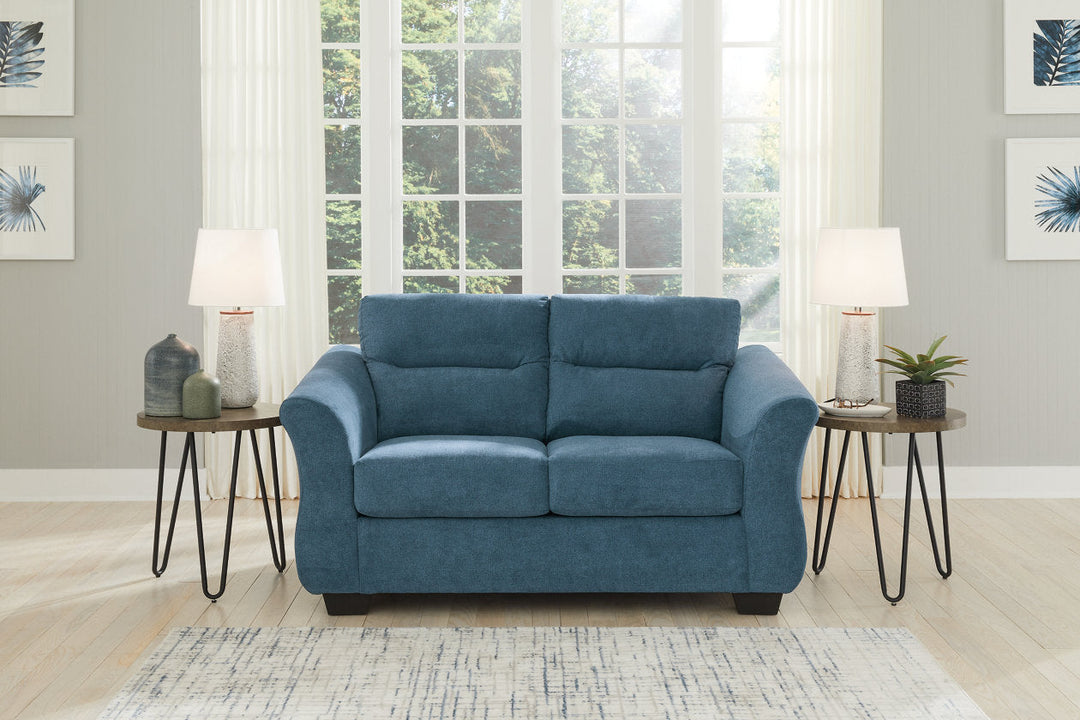 MIravel Blue Loveseat - Living room