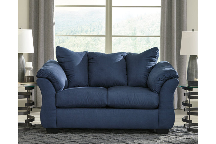  Darcy Blue Loveseat - Living room