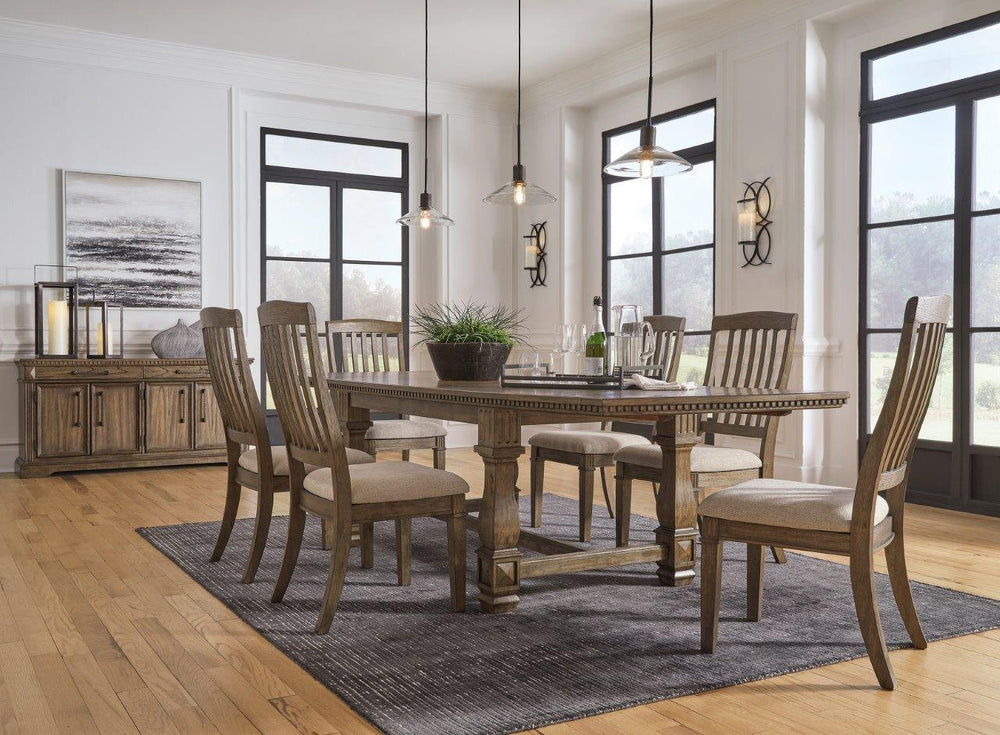 Markenburg - Brown - 7 Pc. - Dining Room Extension Table, 6 Side Chairs - Formal Dining