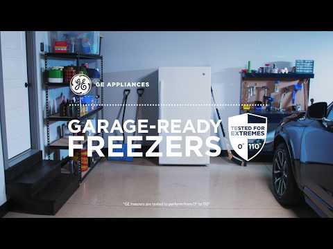 GE® 17.3 Cu. Pie. Congelador vertical listo para garaje sin escarcha