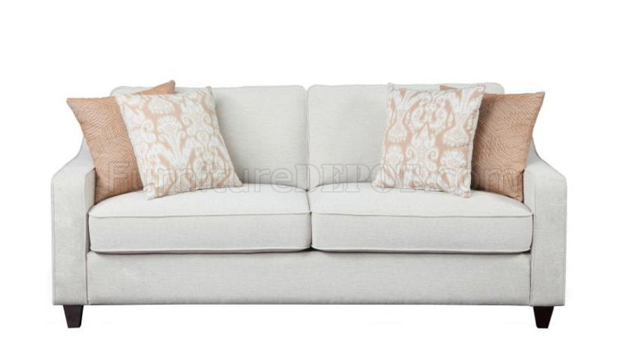  Christine Upholstered Cushion Back Sofa Beige - Living room