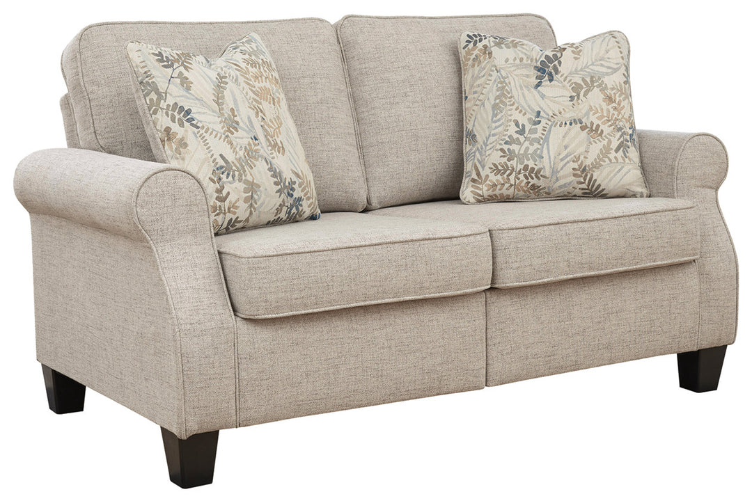 Ashley Furniture Alessio Collection - Loveseat- Sesame (Beige) - Two Designer PillowsLiving Room Set