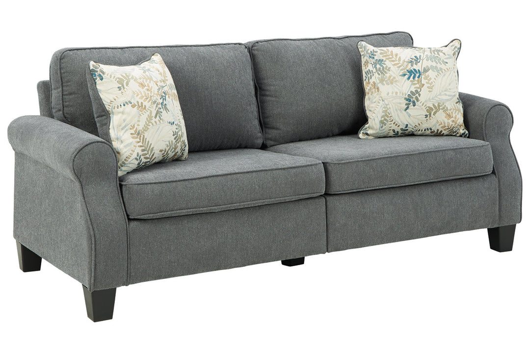 Ashley Furniture Alessio Collection - Sofa- Charcoal (Dark Grey) - Two Designer PillowsLiving Room Set