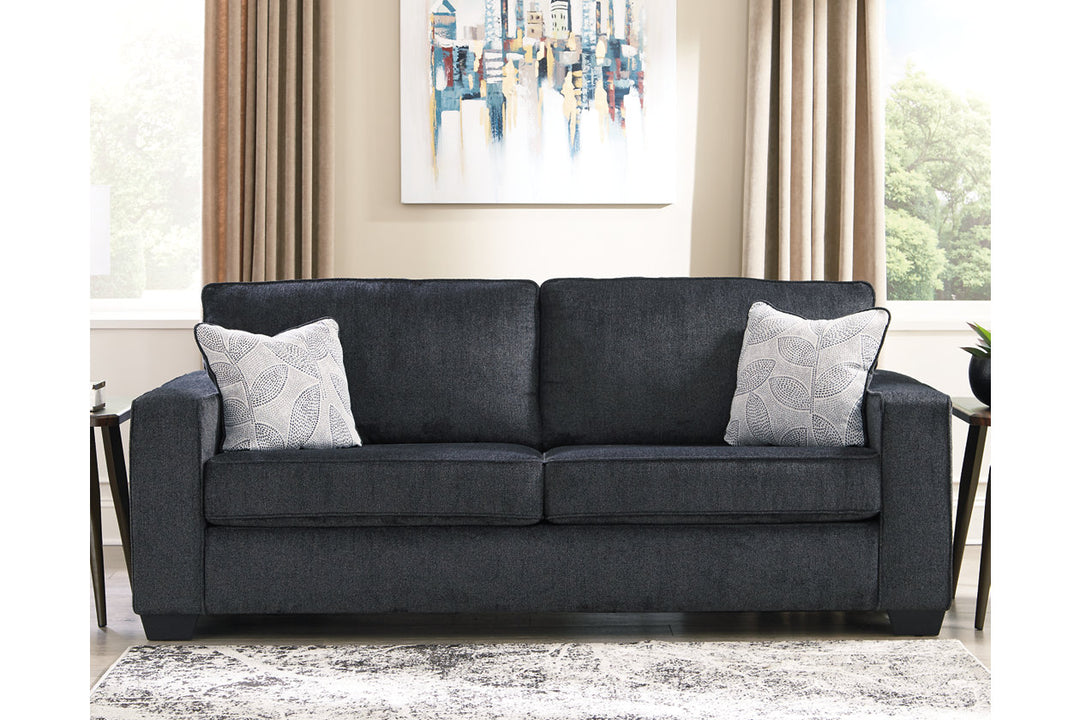 Signature Design by AshleyÂ® -Altari Living Room - Sofa - Slate - Two Designer PillowsLiving room