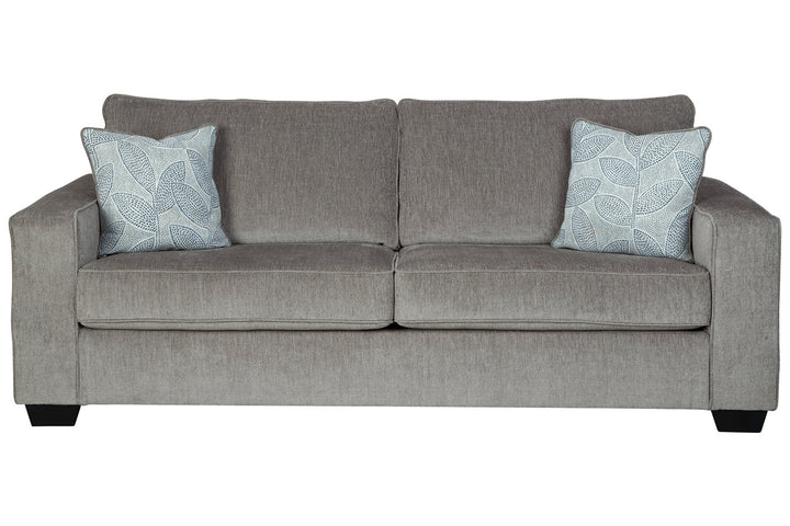 Signature Design by AshleyÂ® -Altari Living Room - Sofa - Alloy - Two designer pillows